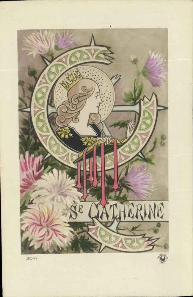 Sainte Catherine — Art Nouveau-Illustration — Verlag Crosssant, Nr. 3047 - Vorderseite