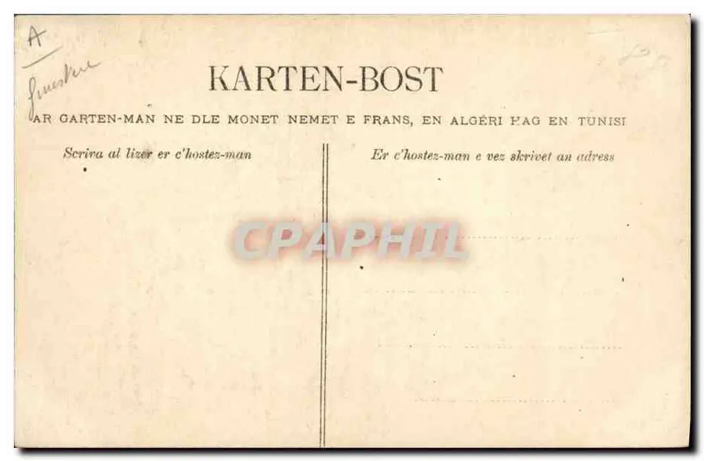 Jovem de Gouezec — Estudos dos chapéus da Bretanha — Coleção Villain, Quimper, n°1436 - Verso
