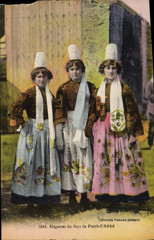 Elegantes do País de Pont-l'Abbé — Coleção Villard, Quimper — n° 5941 - Frente