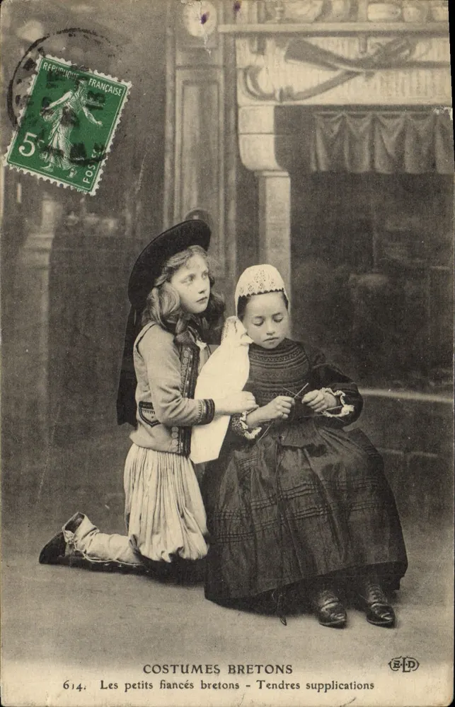 Les petits fiancés bretons — Tendres supplications — Éditeur E.P.D. n°614 - Vorderseite