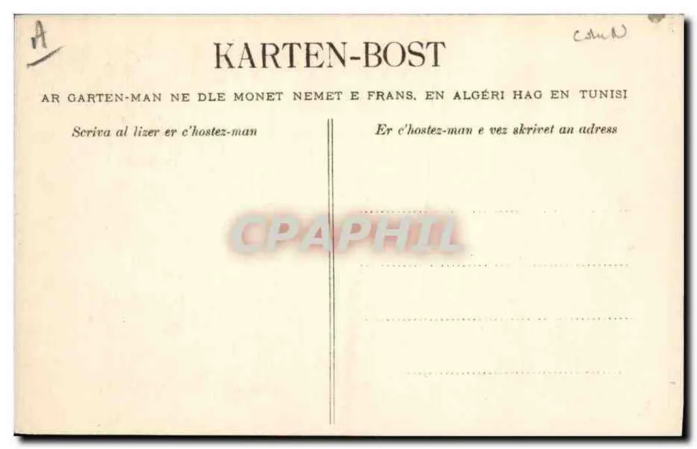 Jovem de Guingamp — Estudos dos chapéus da Bretanha — Coleção VILLAIN, Quimper - Verso