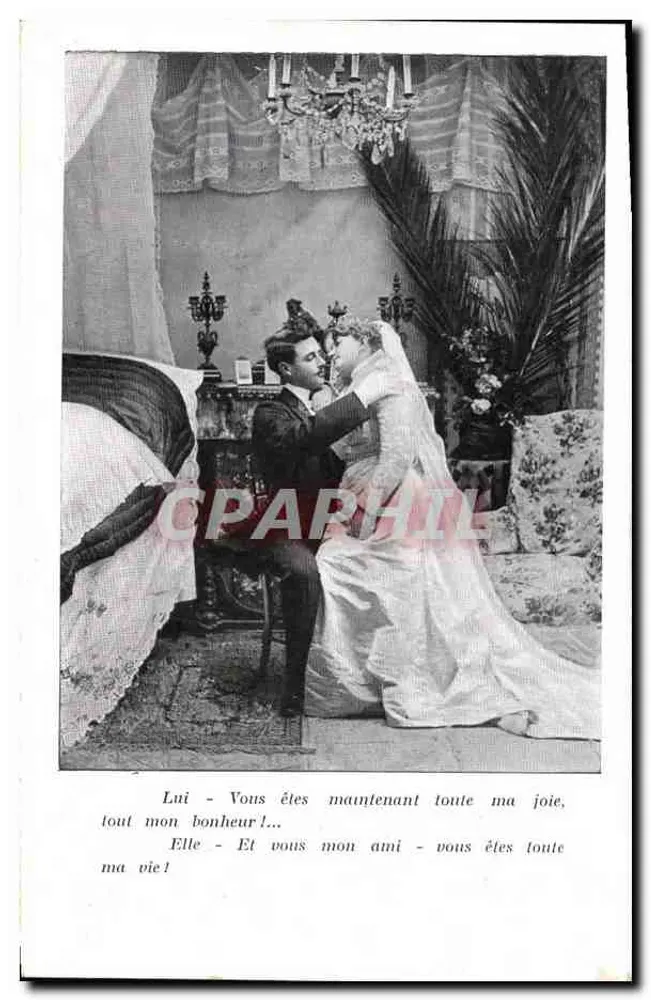 Neues Paar - Hochzeit - Innere Karte Frankreich-Algerien-Tunesien - Vorderseite