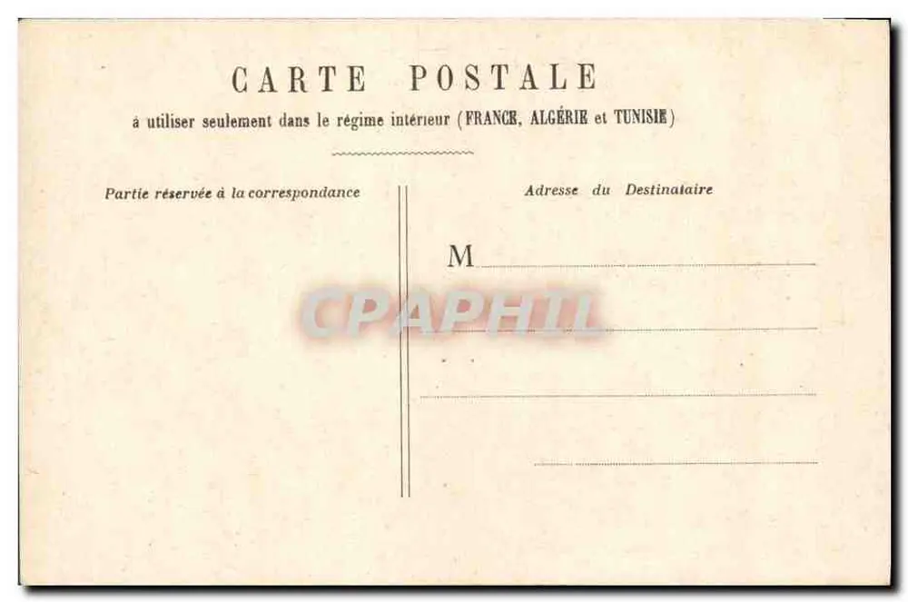 Liebes Szene — gedruckter romantischer Text — Innenkarte Frankreich/Algerien/Tunesien - Rückseite