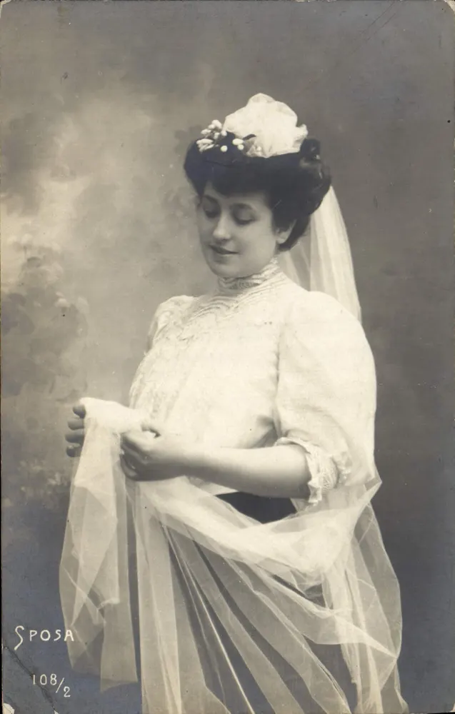 Junge Frau in Hochzeitskleid — Sposa, Serie 108/2 - Vorderseite