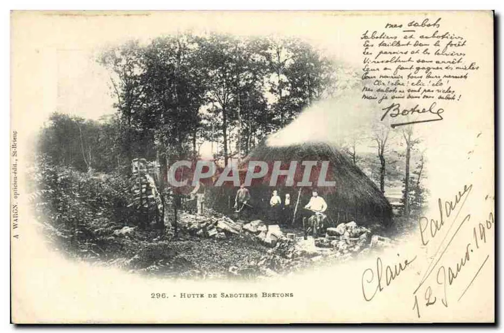 Hütte der Bretonischen Schuhmacher — A. WARBON, St-Rémy-en-Belgique — n° 296 - Vorderseite