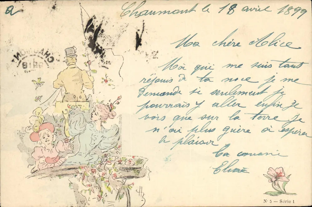 Châumont — Garten-Szene — Verlag Moncado, Nr. 5 - Serie 1 - Vorderseite