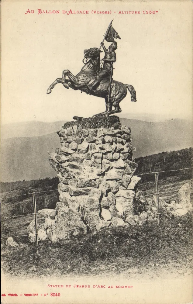 Statue der Jeanne d'Arc am Gipfel des Ballon d'Alsace — Vosges — Verleger Waleck, Nr. 8040 - Vorderseite