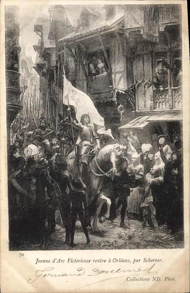 Joan of Arc siegreich auf dem Rückweg nach Orléans — von Scherrer. Foto Germain Dorelme, Nr. 70 - Vorderseite