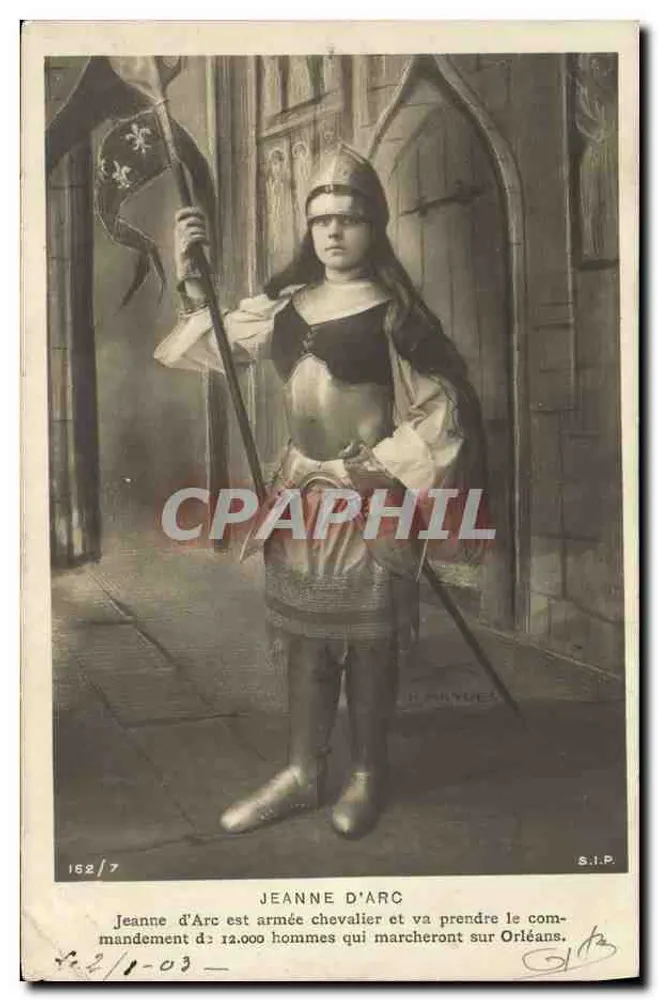 Joana d'Arc armada cavaleira — vai assumir o comando de 12.000 homens em Orléans — S.I.P. n° 162/7 - Frente