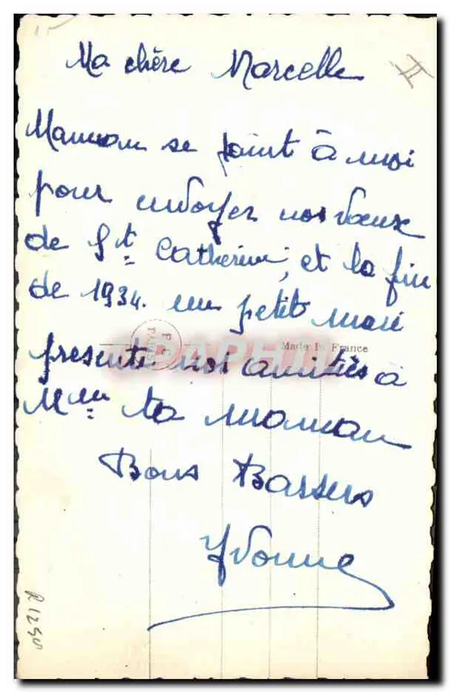 Vive J'te Catherine — Portrait der Sängerin — PC Paris Nr. 3892 - Rückseite