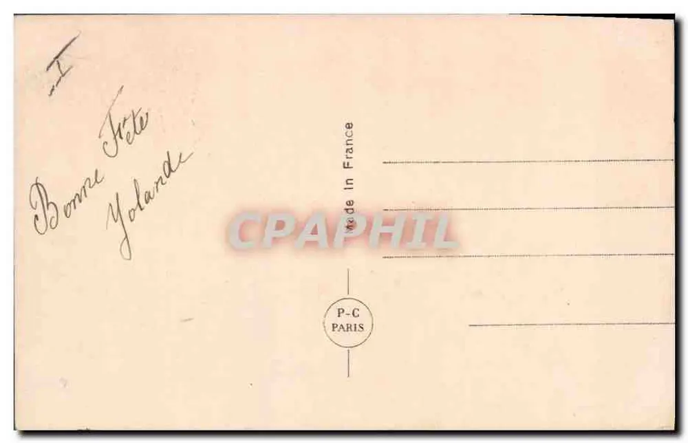 Frau mit Blumen — Sainte Catherine — PC Paris 2542 - Rückseite