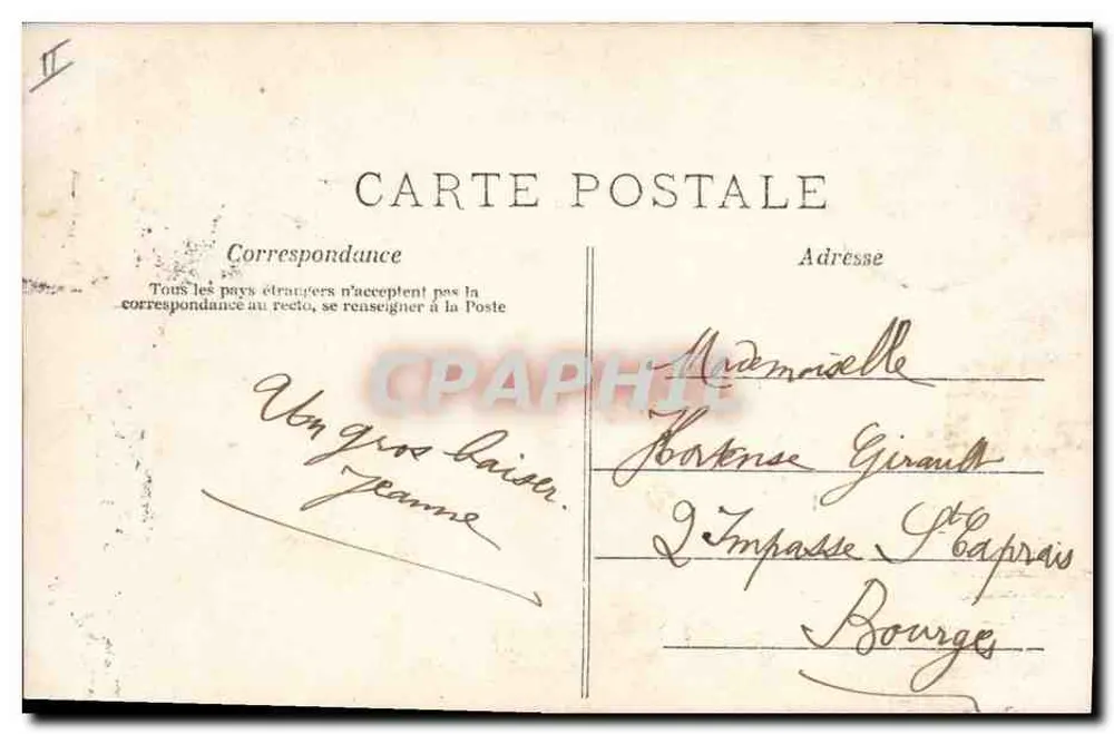 Sainte Catherine — Mann, der eine Frisur bewundert — Verlag A.N. Paris, Nr. 401 - Rückseite