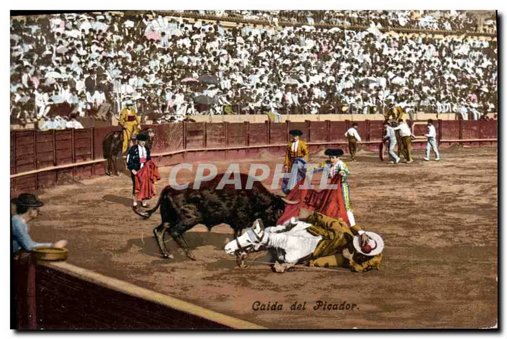 Fall des Picadors — Stierkampf-Szene — P. & Co., Mehn, Serie 56 - Vorderseite
