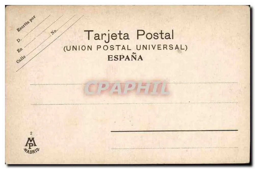 Paseo de cuadrillas — arena de corrida — Union Postal Universal, Madrid - Verso