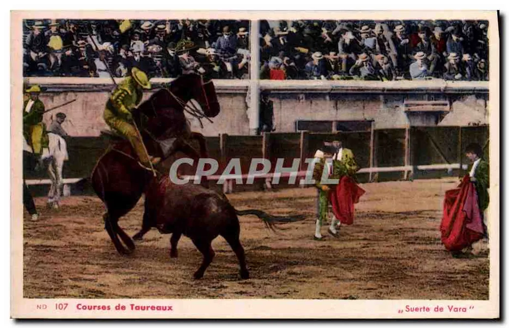 Cursos de Touros — "Suerte de Vara" — C° DES ARTS PHOTOGRAPHIQUES - PARIS - Frente