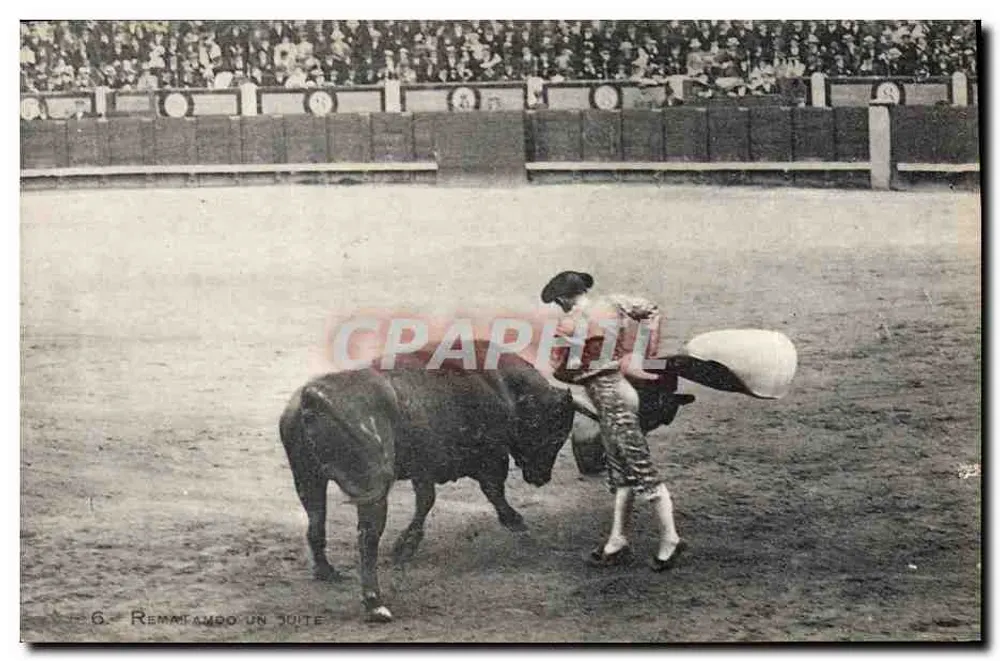 Rematando um touro — cena de tauromaquia — editor Ovales, Madrid, n°6 - Frente