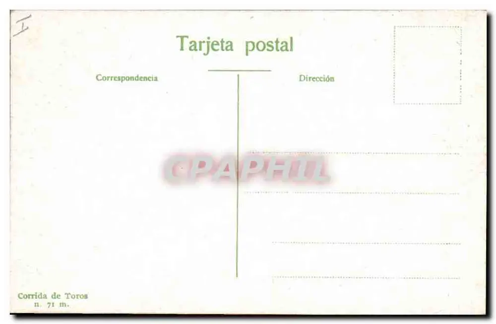Corrida de touros — n. 71 m. — Corrida de touros - Verso