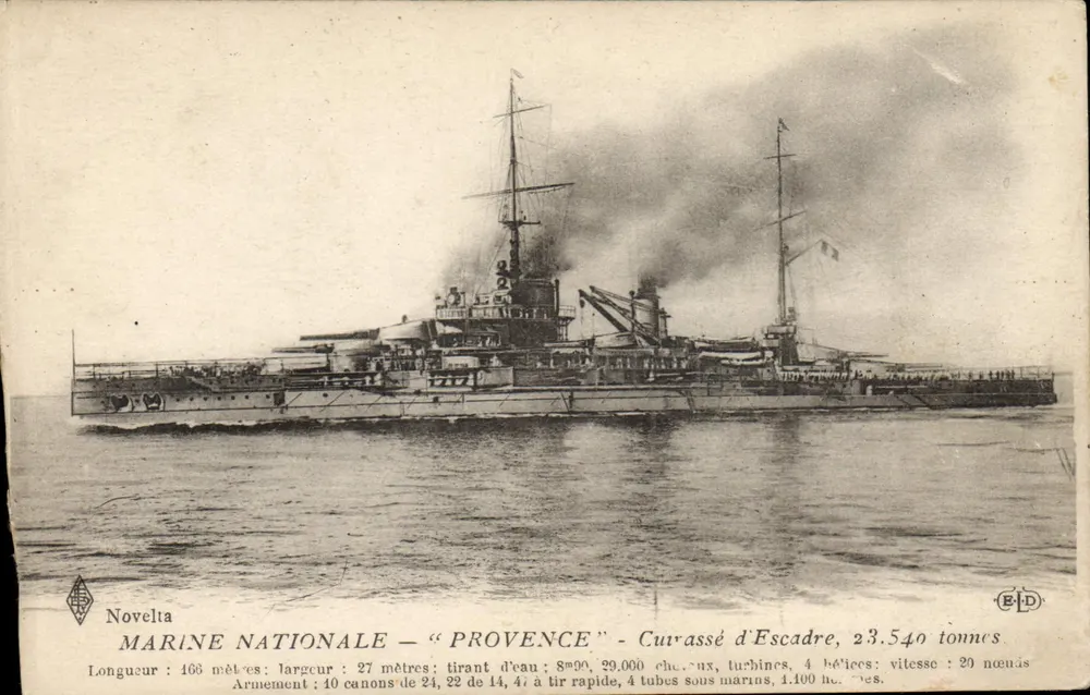Marine Nationale – « Provence » – Schlachtschiff der Flotte, 23.540 Tonnen — Novelta - Vorderseite
