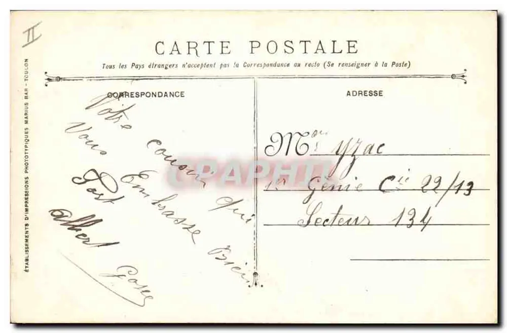 Kreuzer Provence — Französische Marine — Verlag: Établissements d’Impressions Phototypiques Marins Rap - Toulon - Rückseite