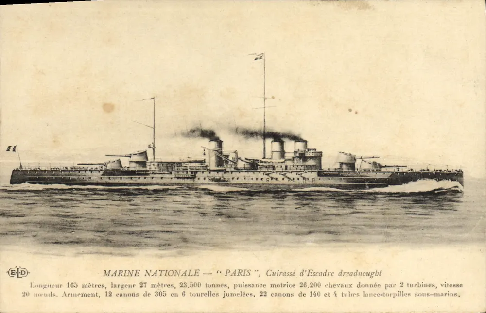 National Navy — "Paris", Flottenpanzerkreuzer Dreadnought — Verlag ELD - Vorderseite