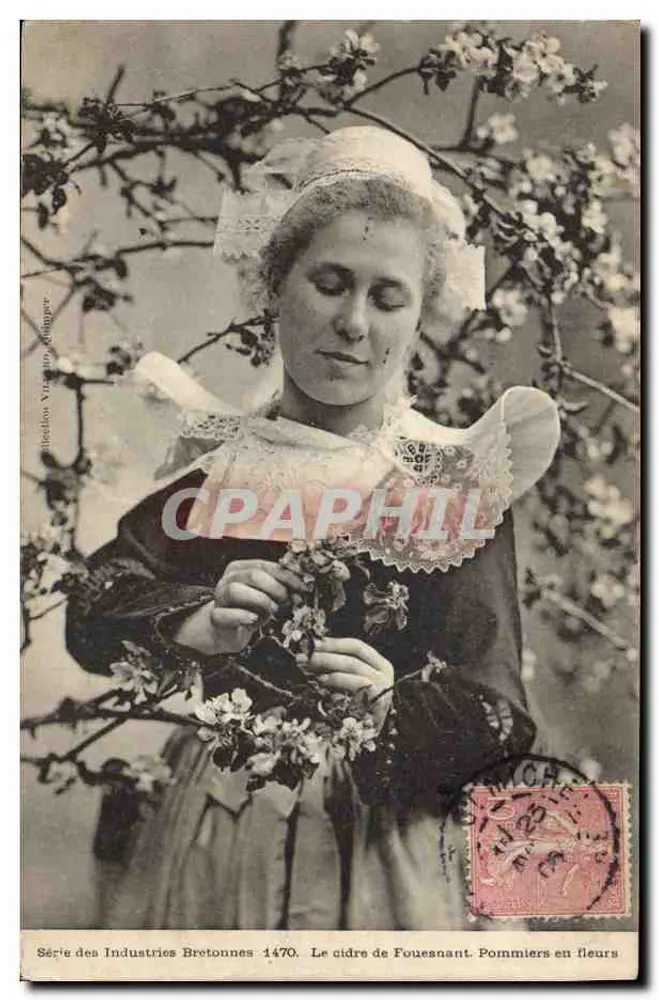 Cider aus Fouesnant. Apfelbäume in Blüte — Serie der bretonischen Industrien 1470 — Verlag: Vizian, Gumper - Vorderseite