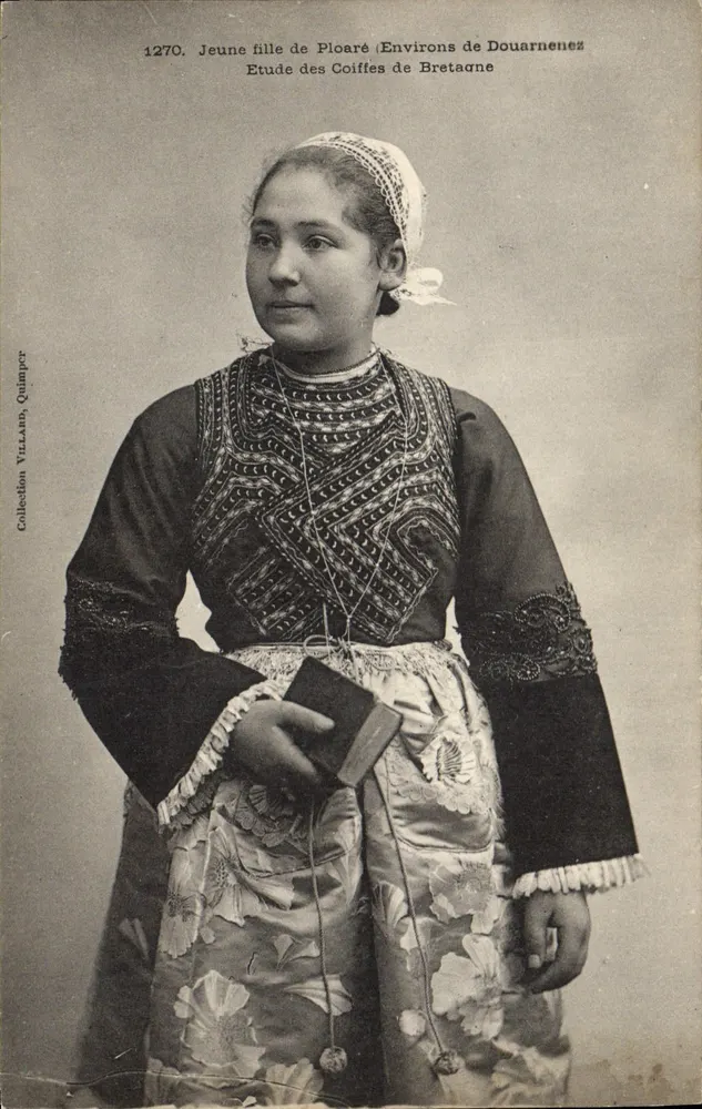 Junge Frau aus Ploaré — Umgebung von Douarnenez — Sammlung VILLARD, Quimper, Nr. 1270 - Vorderseite