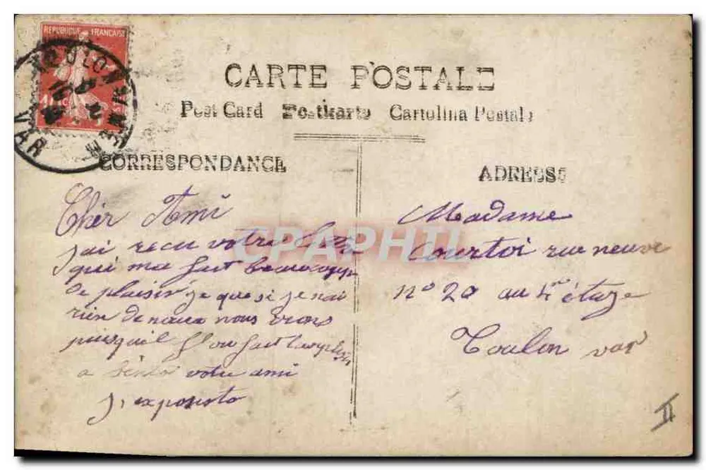 Nehe Hochzeit — Paar in Hochzeitskleidung — H.K.C. n°3918 - Rückseite