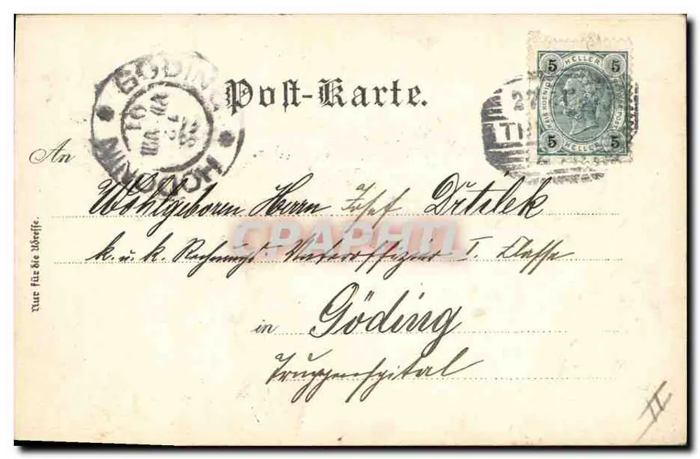 Soldato con scala e scopa — Prost! Neujahr! — Wilhelm Raffelt - Verso