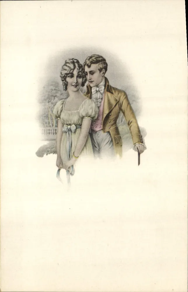Paar in historischem Kleid — romantische Szene — Kunstdruck, Marseille, S. 15 - Vorderseite