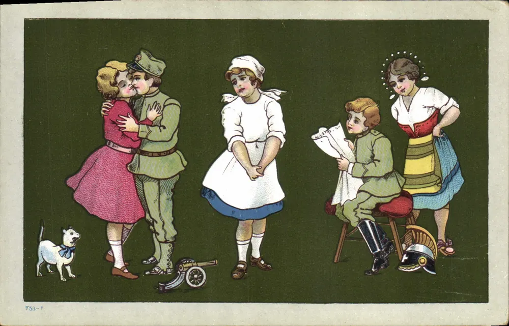 Kinder in einer militärischen Szene — unbekannter Verleger, n° 753 - Vorderseite