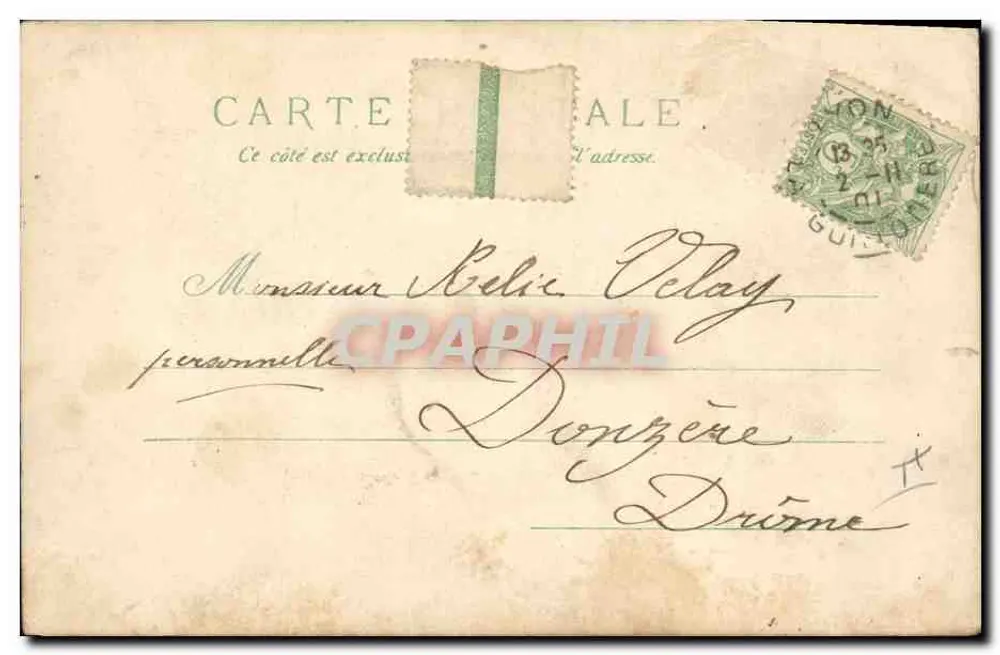 Junge Frau mit Trauben — Lyon, 1901 — unbekannter Verlag - Rückseite