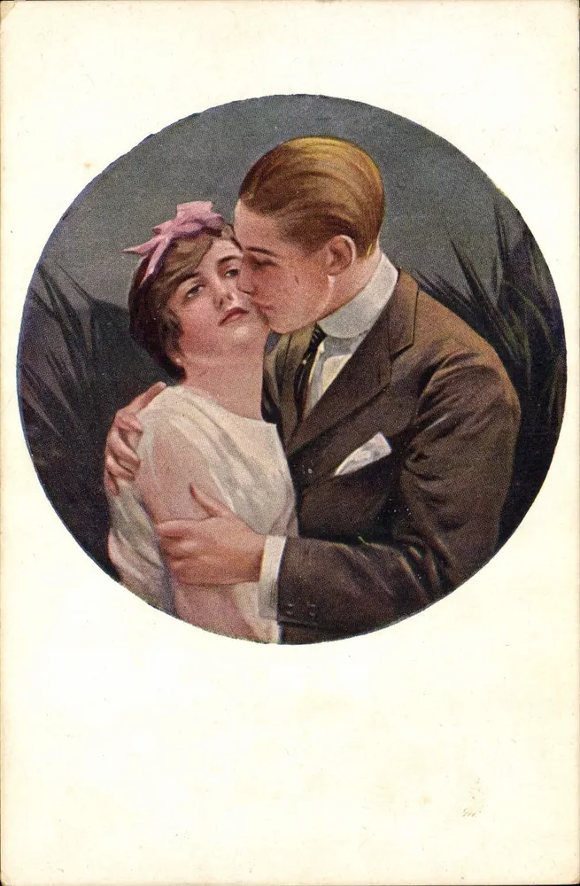 Liebendes Paar — Illustration — Italienische Produktion Nr. 2344 - Vorderseite