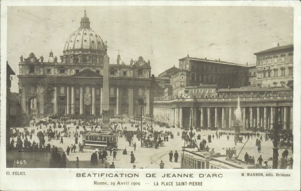 Beatification von Jeanne d'Arc — Rom, 19. April 1909 — M. Marron, Verlag Orléans - Vorderseite