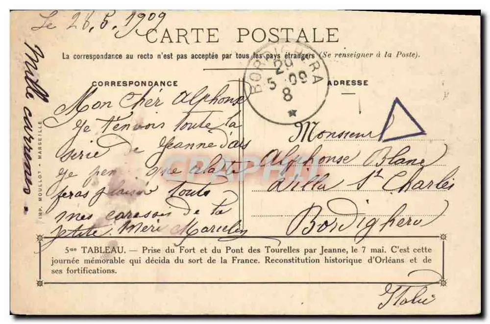 Eroberung des Forts und der Brücke der Türme in Orléans — 5. Szene — Imp. Moulot, Marseille - Rückseite