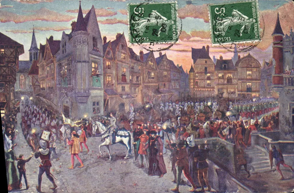 Triumphale Einzug von Jeanne d'Arc in Orléans — 29. April 1429 — unbekannte Ausgabe - Vorderseite