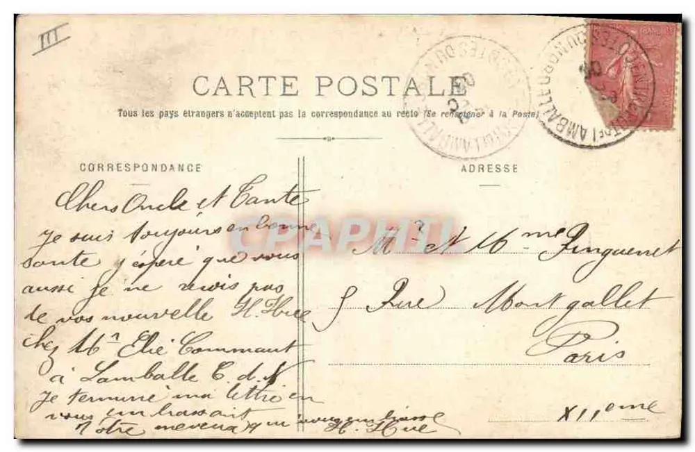 Lamballe - Le Harras — Ansicht des Platzes — Bally et Chambon, Drucker (n° 4.427) - Rückseite
