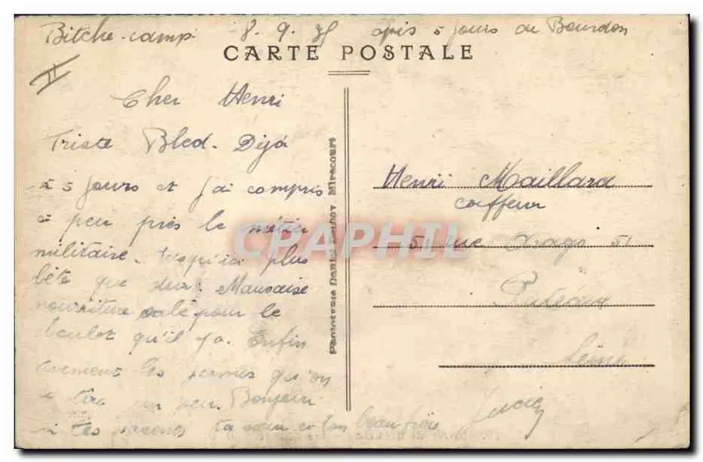 Camp de Bitche — Die Ställe — 3. Infanterieregiment, 2. Bataillon, 3. Kompanie - Rückseite