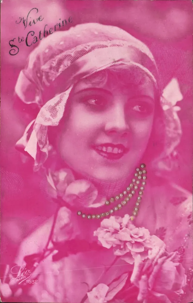 Sté Catherine — weibliches Portrait in Rosa — Verlag Léo, Paris, Nr. 1632 - Vorderseite