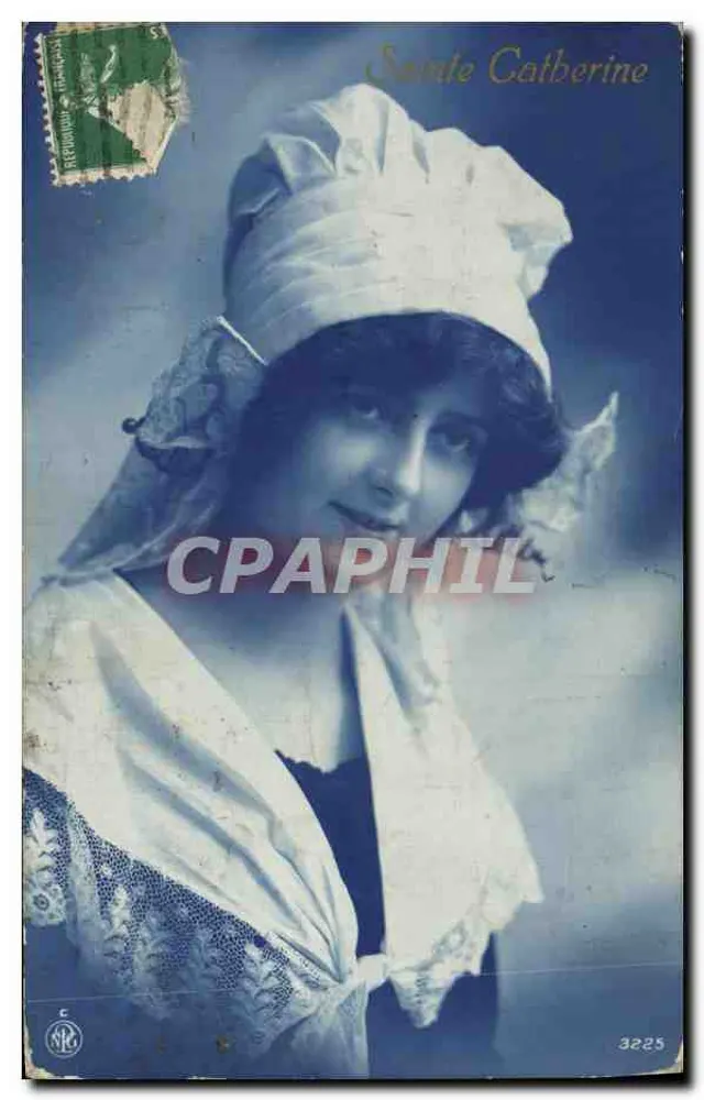 Sante Catherine — portrait d'une jeune femme en bonnet blanc — éditeur Sante Catherine, n° 3225 - Frente