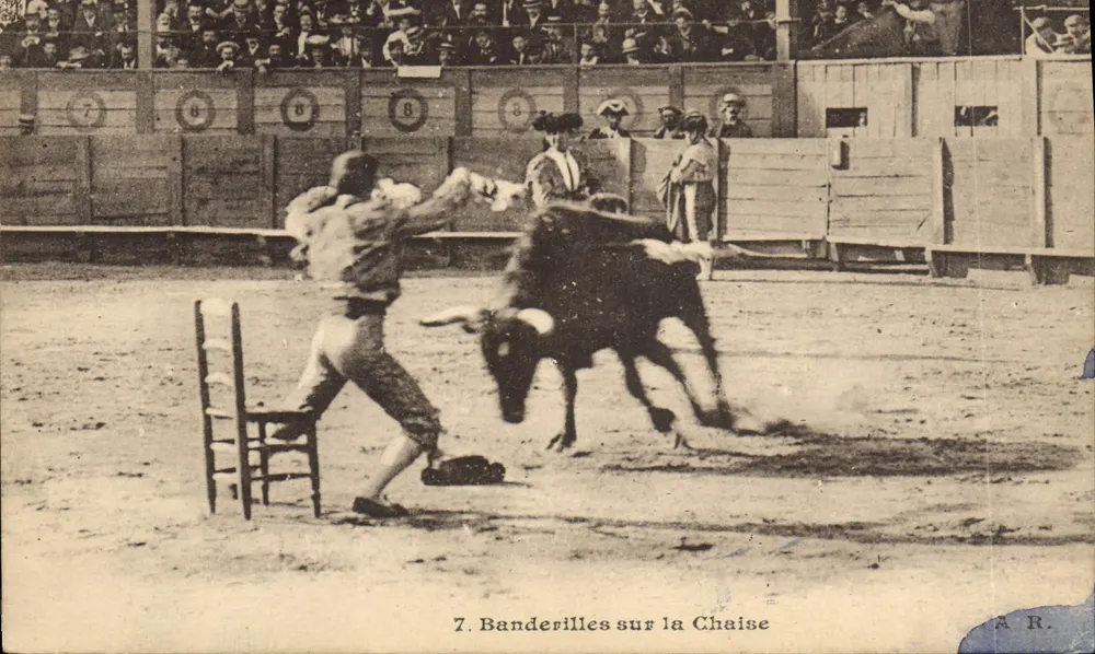 Banderillas auf dem Stuhl — Stierkampf — A.R. Nr. 7 - Vorderseite
