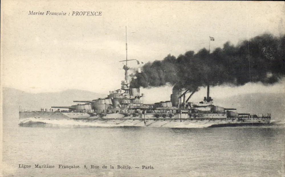 Navio de guerra francês PROVENCE — Marinha Francesa — Edição L.F.F. Toulon - Frente