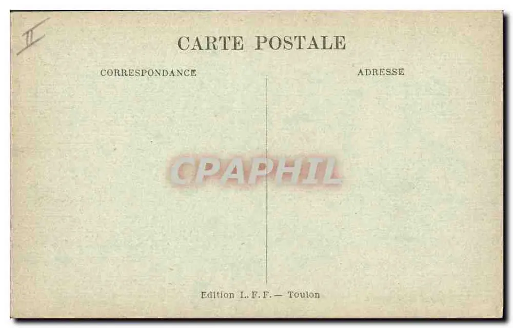 Navio de guerra francês PROVENCE — Marinha Francesa — Edição L.F.F. Toulon - Verso