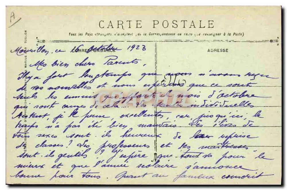 Panzerkreuzer Pothuau — Französische Marine — Krieg 1914-1918 - Rückseite