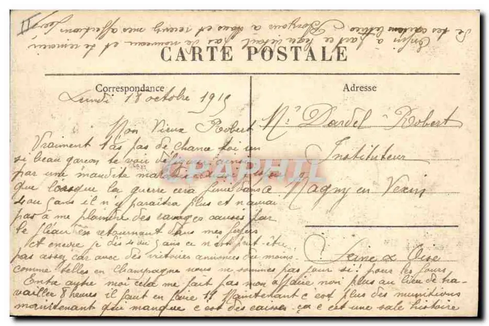 Cherbourg — Der Panzerkreuzer "Patrie" während eines Sturms — Edition F. C. Cherbourg - Rückseite