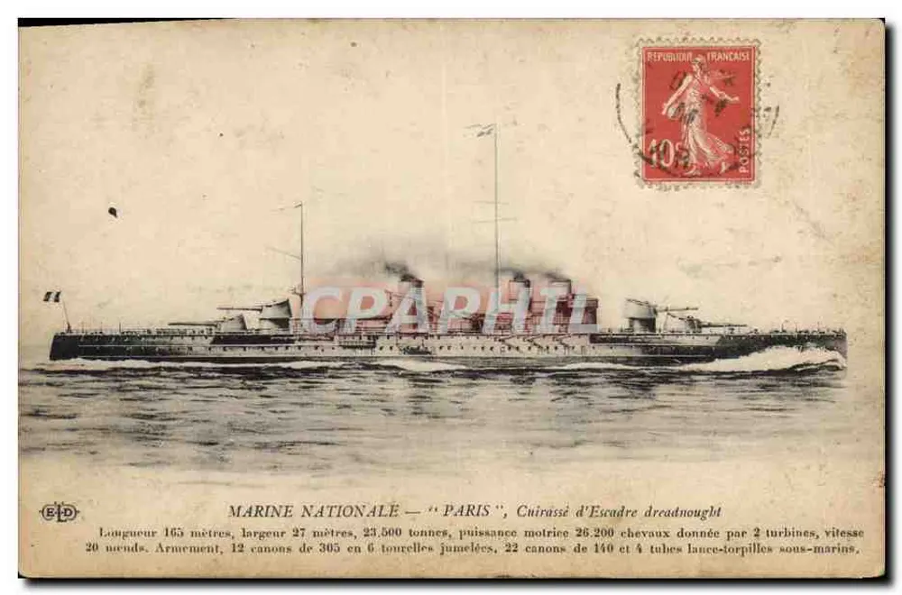 Nationalflotte — 'Paris' — Dreadnought-Kreuzer - Vorderseite