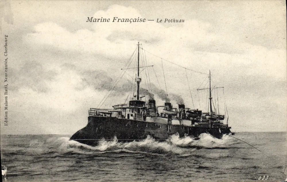 Marinha Francesa — Le Pothuau — Edição Maison Batti, Cherbourg - Frente
