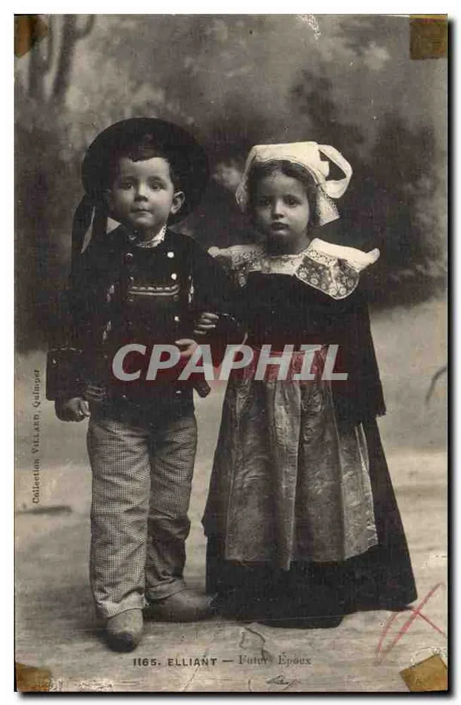 Zwei Kinder — Kinder Eheleute — Sammlung Villard, Quilleboeuf, n° 1165 - Vorderseite