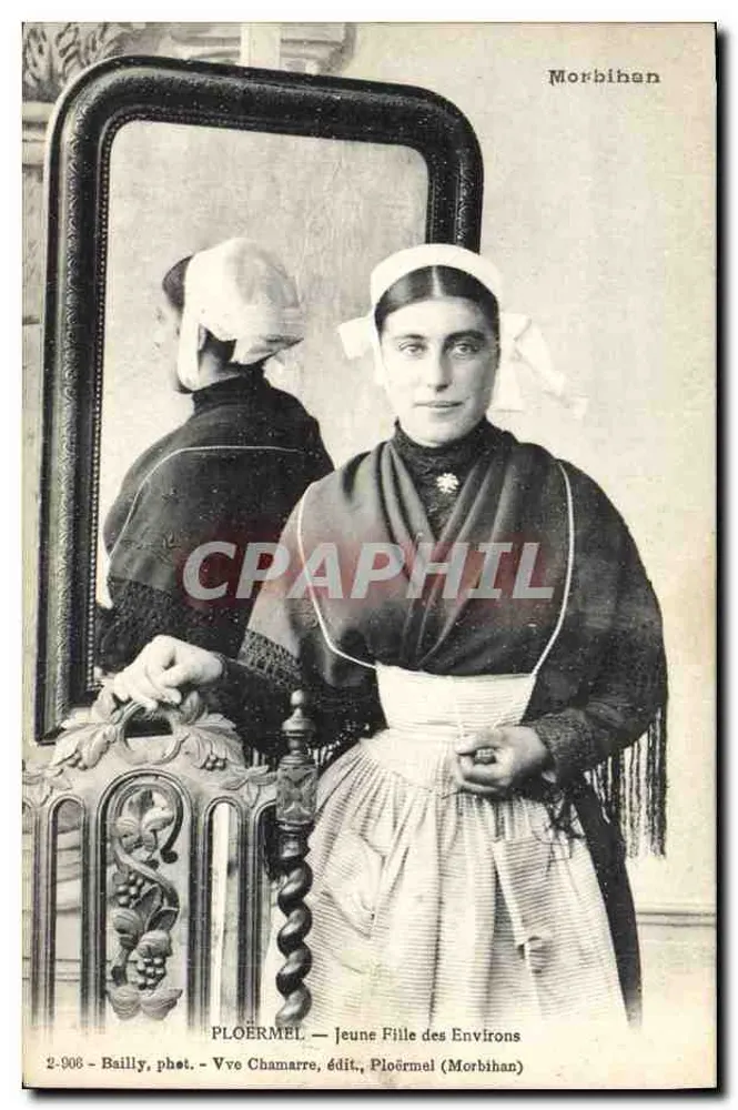 Ploërmel — Jovem Menina dos Arredores — Vve Chamarre, editora, Ploërmel (Morbihan) - Frente