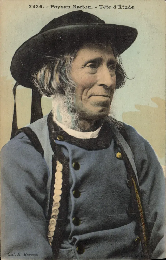 Camponês Bretão — Cabeça de Estudo — Coll. E. Hamonic, n° 2936 - Frente