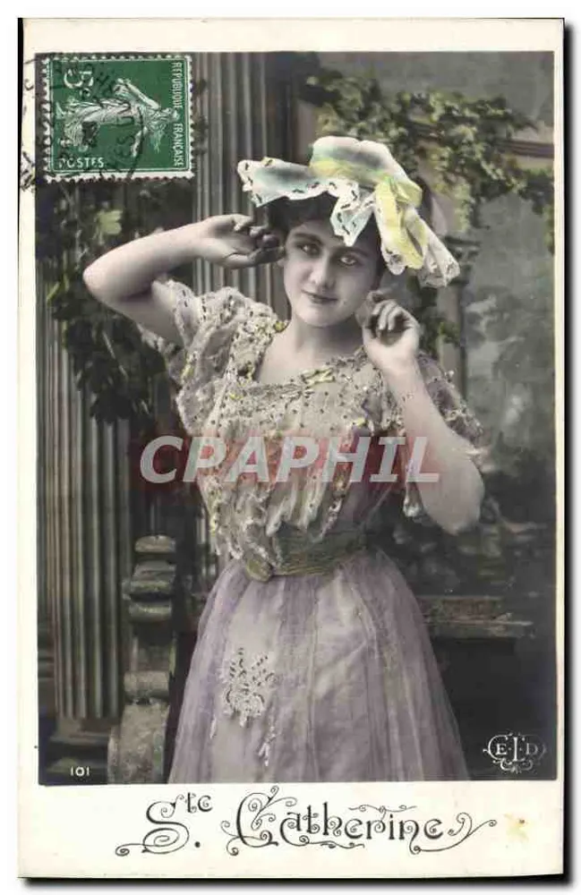 St. Catherine — Frauenporträt in Kleid und Hut — EFD, Nr. 101 - Vorderseite